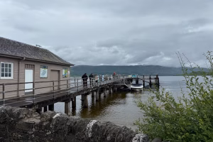 Luss pier, no train needed